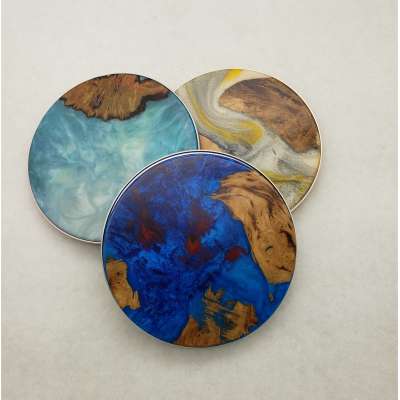 Mobile Phone Wireless Charger Pad Resin Wood Charger