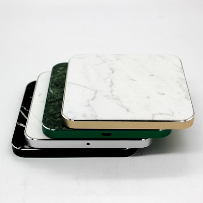 2020 Trend Universal square real marble Wireless Charger Pad 10W Fast Charging