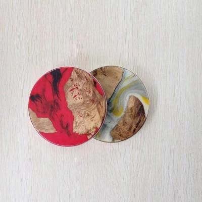 New products 2020 Unique design Hot Sell 10W Round Shape resin wood wireless charger