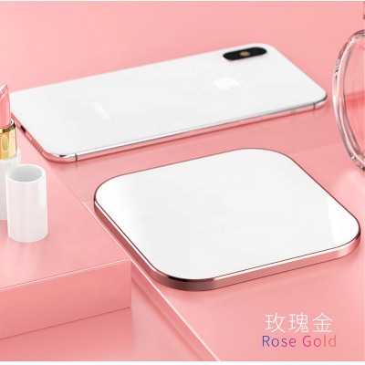 Universal QI Standard Square Shape Pmma+Aluminum Alloy Cell Phone Wireless Charger Table